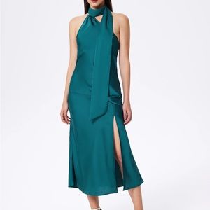 SATIN GREN/BLUE FORMAL DRESS